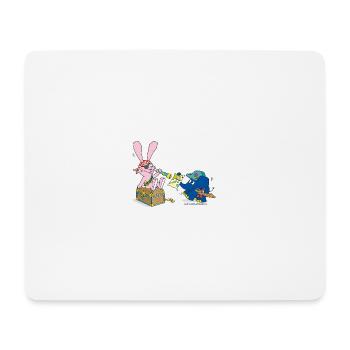 Elefant und Hase als Pirat - Mousepad (Querformat) - Weiß - Vorne