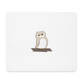 Bird Owl - Mouse Pad (horizontal) - white - Front