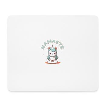 Namaste! Meditation-Einhorn, personalisierbar - Mousepad (Querformat) - Weiß - Vorne