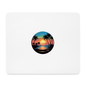 Florida Beach Plage Palmiers Soleil - Tapis de souris (format paysage) - blanc - Devant