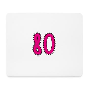 80. 80 JAHRE. 80. JAHRESTAG. 80-JÄHRIGES JUBILÄUM. - Mousepad (Querformat) - Weiß - Vorne