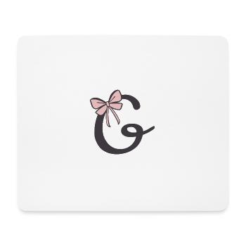 Lettre initiale G Ruban - Tapis de souris (format paysage) - blanc - Devant