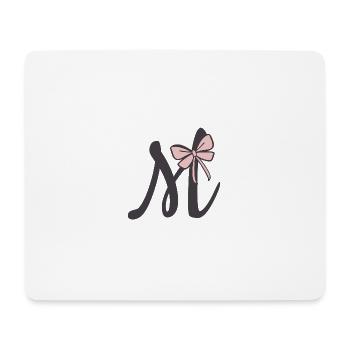 Ruban de la lettre initiale M - Tapis de souris (format paysage) - blanc - Devant