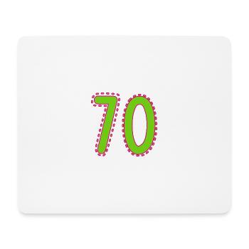 70. 70 JAHRE. 70. JAHRESTAG. 70-JÄHRIGES JUBILÄUM. - Mousepad (Querformat) - Weiß - Vorne