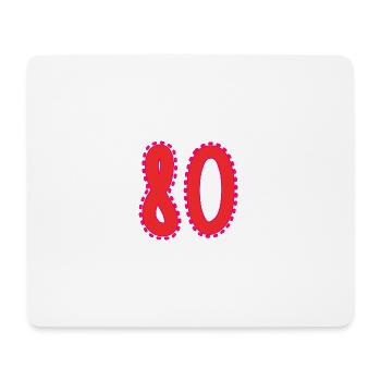 80. 80 ANS. 80e ANNIVERSAIRE. ANNIVERSAIRE 80 ANS. - Tapis de souris (format paysage) - blanc - Devant