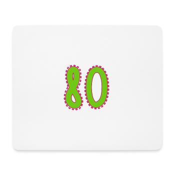 80. 80 JAHRE. 80. JAHRESTAG. 80-JÄHRIGES JUBILÄUM. - Mousepad (Querformat) - Weiß - Vorne