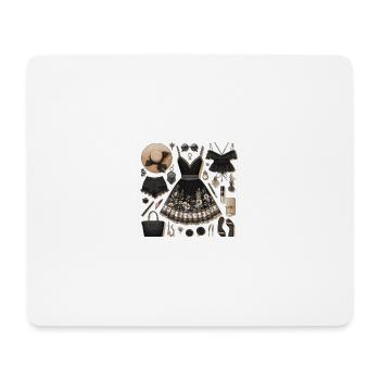 Schwarze Optik. - Mousepad (Querformat) - Weiß - Vorne
