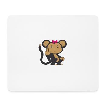 Singe agacé avec boucle - Tapis de souris (format paysage) - blanc - Devant