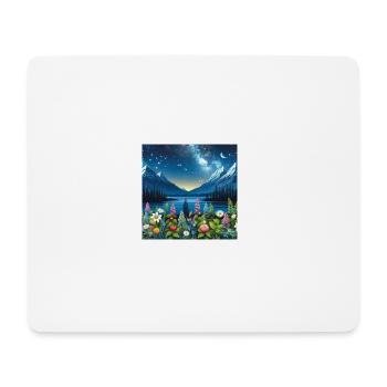 Sternennacht im Alpengarten - Mousepad (Querformat) - Weiß - Vorne