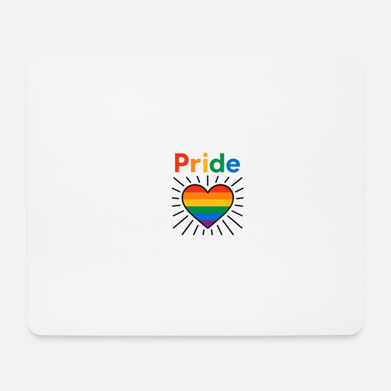 Pride Heart - Mousepad (Querformat) - Weiß