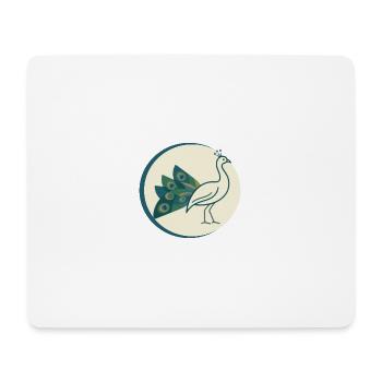 Pfau - Mousepad (Querformat) - Weiß - Vorne
