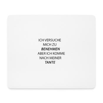 benehmen Tante schwarz - Mousepad (Querformat) - Weiß - Vorne