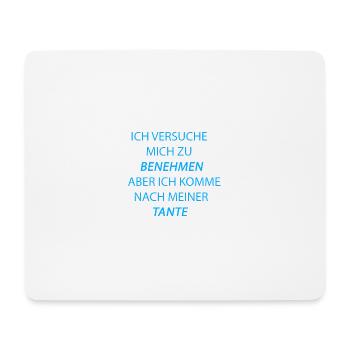 benehmen Tante hellblau - Mousepad (Querformat) - Weiß - Vorne