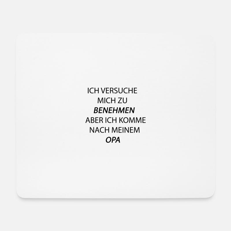 benehmen opa schwarz - Mousepad (Querformat) - Weiß
