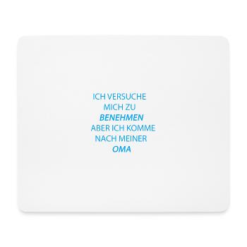 benehmen oma hellblau - Mousepad (Querformat) - Weiß - Vorne