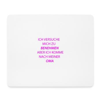 benehmen oma pink - Mousepad (Querformat) - Weiß - Vorne