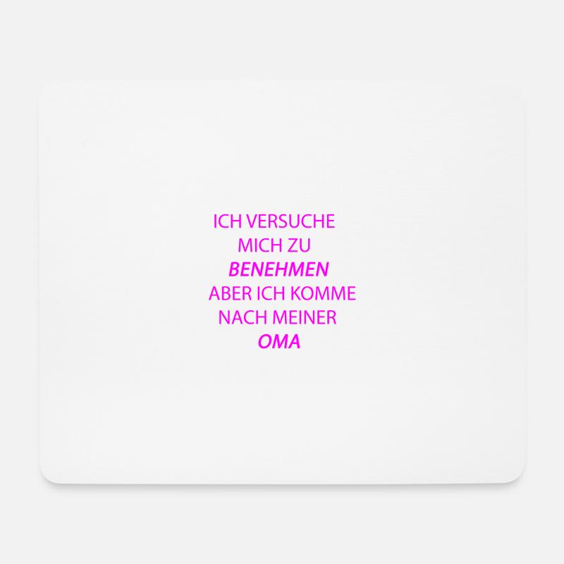 benehmen oma pink - Mousepad (Querformat) - Weiß