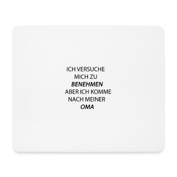 benehmen oma schwarz - Mousepad (Querformat) - Weiß - Vorne