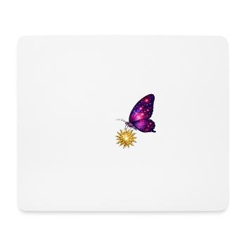 Soleil doré et papillon de l’espace. - Tapis de souris (format paysage) - blanc - Devant