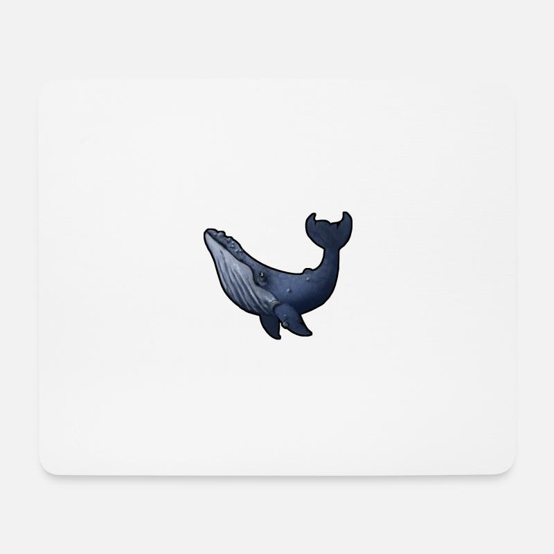 Buckelwal - Mousepad (Querformat) - Weiß