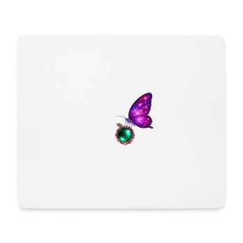 Renaissance d’Émeraude – Papillon Cosmique - Tapis de souris (format paysage) - blanc - Devant