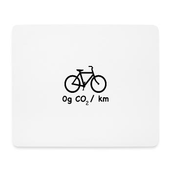 Bicycle is cool - 0g CO2 per kilometer - Mousepad (Querformat) - Weiß - Vorne
