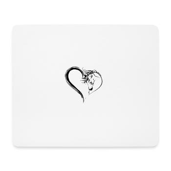 Coeur de cheval - Tapis de souris (format paysage) - blanc - Devant