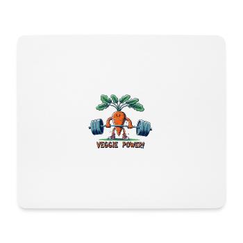 Veggie Power Carrot Lift - Mouse Pad (horizontal) - white - Front