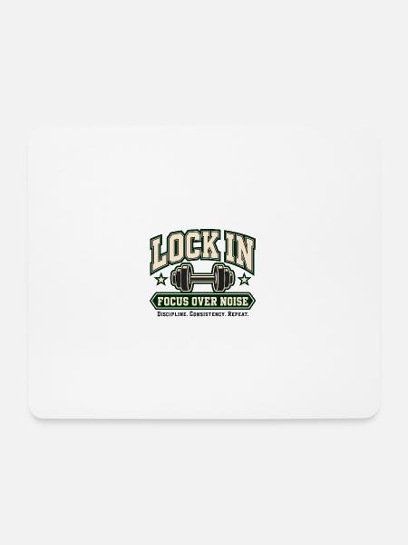 Lock In – Fokus statt Lärm - Mousepad (Querformat) - Weiß