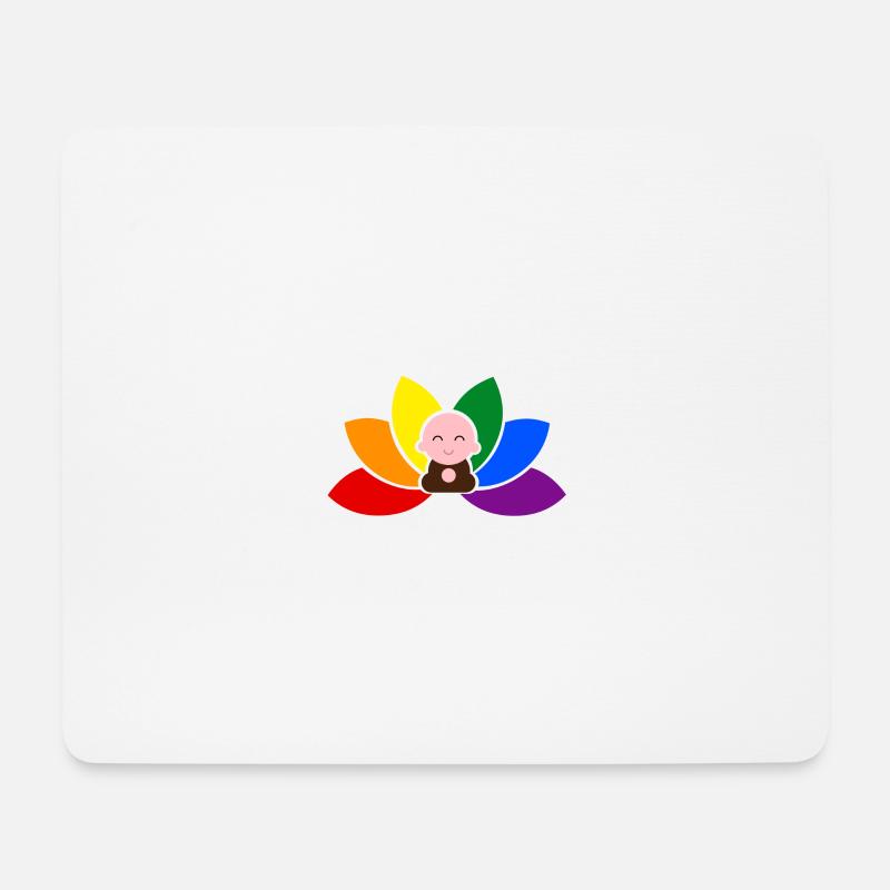 Little monk - Pride lotus - Mouse Pad (horizontal) - white