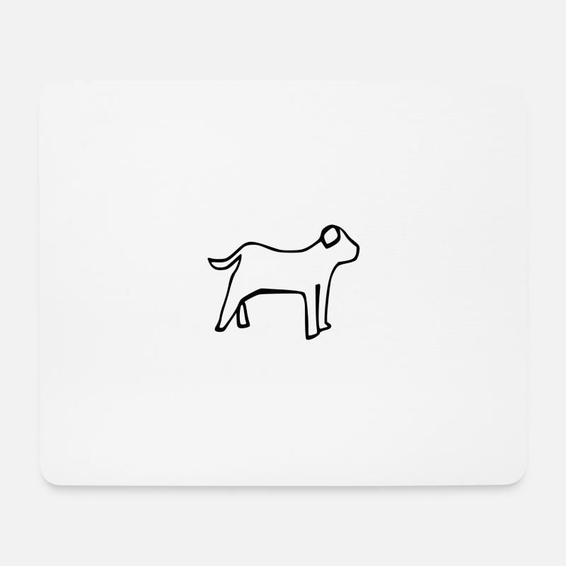 Hund - Mousepad (Querformat) - Weiß