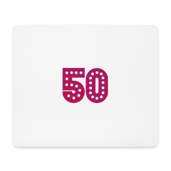 50. 50 ANS. 50e ANNIVERSAIRE. ANNIVERSAIRE 50 ANS. - Tapis de souris (format paysage) - blanc - Devant