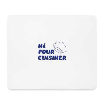 Né pour cuisiner - Tapis de souris (format paysage) - blanc - Devant