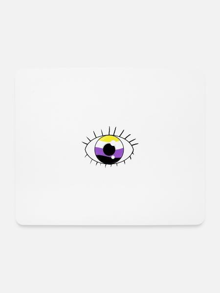 Auge nicht binär - Mousepad (Querformat) - Weiß