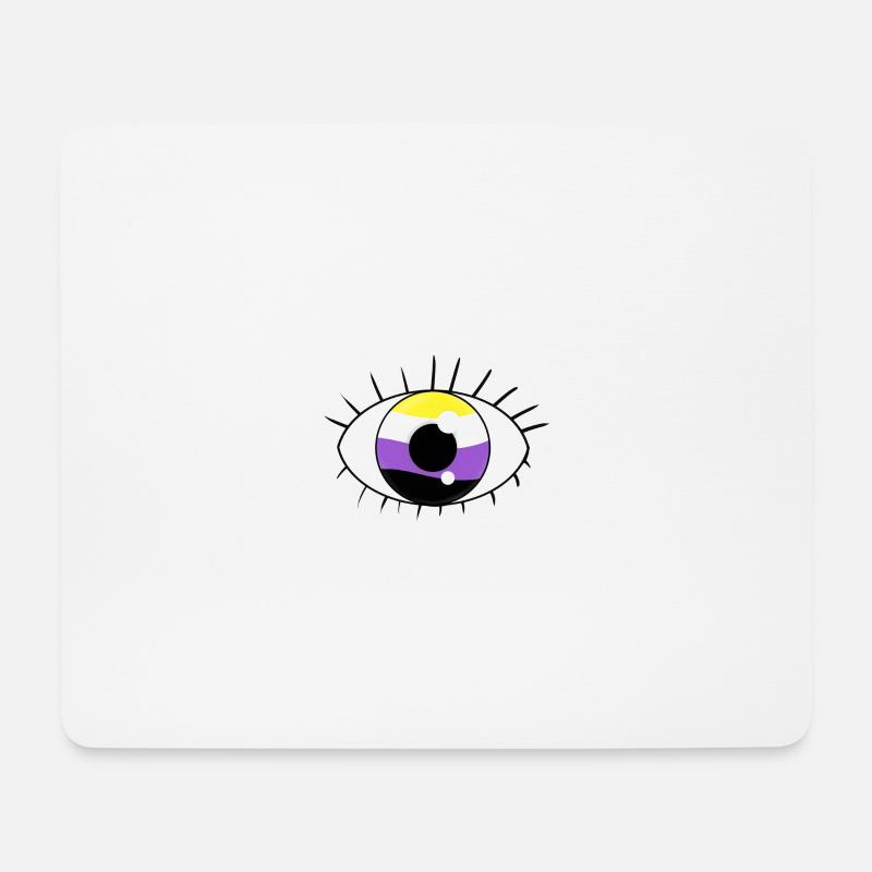 Auge nicht binär - Mousepad (Querformat) - Weiß