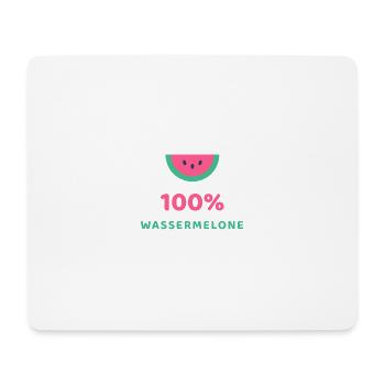 100% Wassermelone - Mousepad (Querformat) - Weiß - Vorne