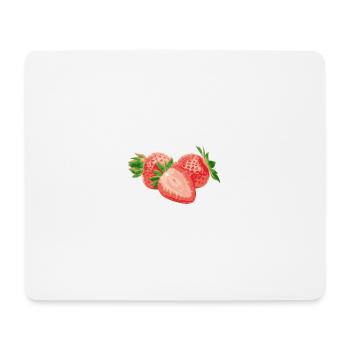 Erdbeere - Mousepad (Querformat) - Weiß - Vorne