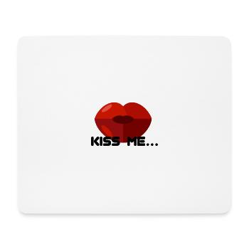 KISS ME - Mousepad (Querformat) - Weiß - Vorne