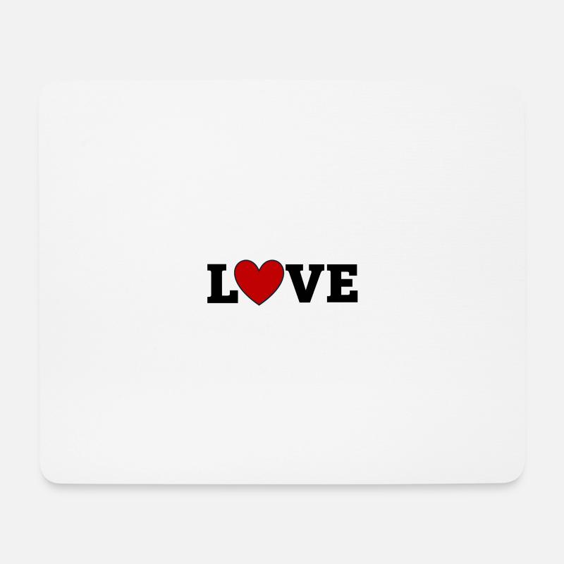 Crimson Heart mit Marine-Umriss - Mousepad (Querformat) - Weiß