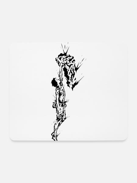 Klettern Bouldern - Mousepad (Querformat) - Weiß
