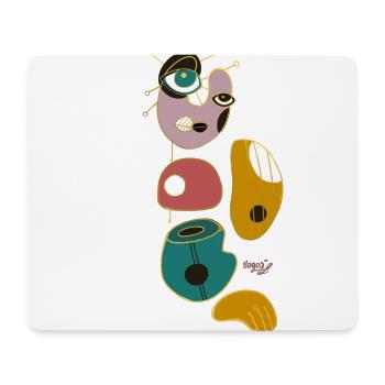 Abstrakte Augenwesen - Mousepad (Querformat) - Weiß - Vorne