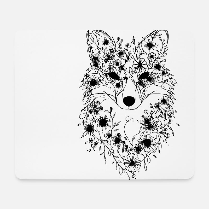 Blumenfuchs - Mousepad (Querformat) - Weiß