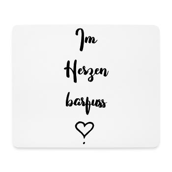 Im Herzen barfuss - Mousepad (Querformat) - Weiß - Vorne