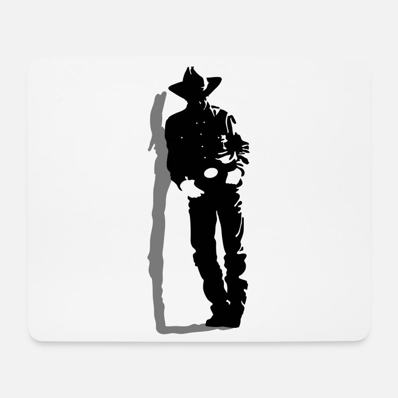 Cowboy - Mousepad (Querformat) - Weiß