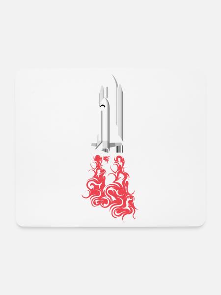 Raketenstart Weltraum Symbol Weltall icon Logo - Mousepad (Querformat) - Weiß