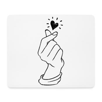 Finger heart - Mouse Pad (horizontal) - white - Front