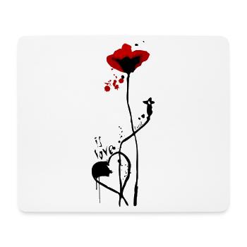 C’est l’amour.. avec design coquelicot - Tapis de souris (format paysage) - blanc - Devant