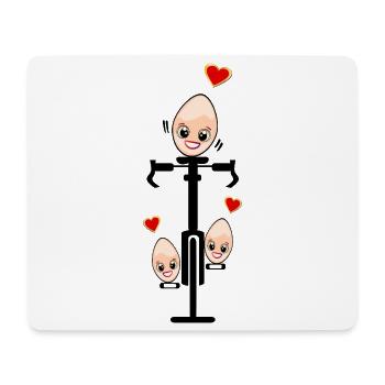 HAPPY EASTER FAMILY - VÉLO DE ROUTE EASTER EGGS - Tapis de souris (format paysage) - blanc - Devant