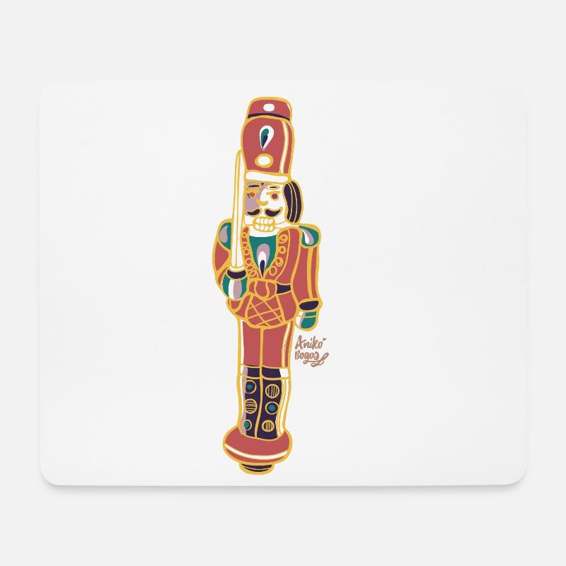 Bunter Nussknacker Deco Design - Mousepad (Querformat) - Weiß