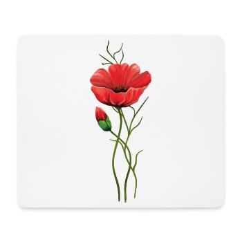 Fleur - Tapis de souris (format paysage) - blanc - Devant